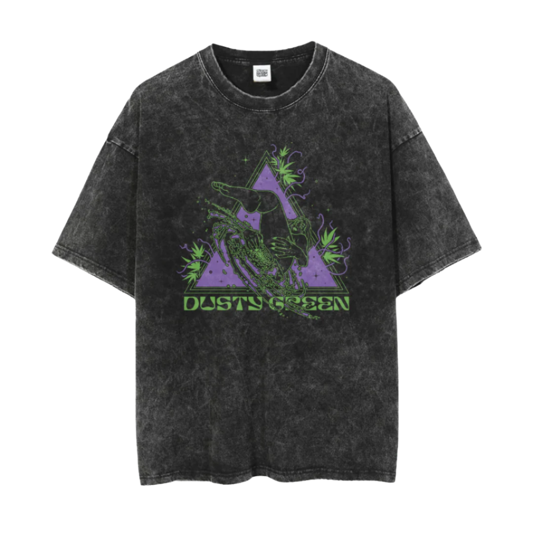 Dusty Green "Cosmic Flow" Oversized T-Shirt